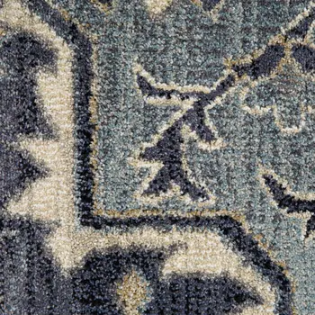 5' X 8' Ivory Gray And Purple Floral Medallion Area Rug