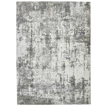 5' X 8' Ivory And Gray Abstract Area Rug