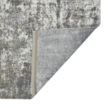 5' X 8' Ivory And Gray Abstract Area Rug