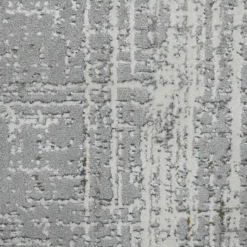 10' Ivory Blue And Gray Abstract Runner Rug