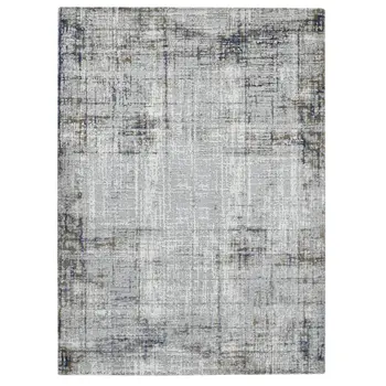 5' X 8' Ivory Blue And Gray Abstract Area Rug