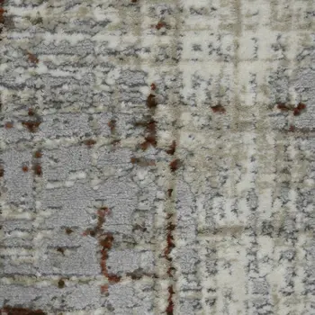 5' X 8' Ivory Red And Gray Abstract Area Rug