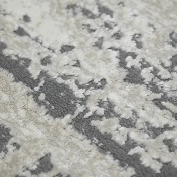 5' X 8' Ivory Beige And Gray Abstract Area Rug