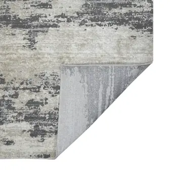 5' X 8' Ivory Beige And Gray Abstract Area Rug