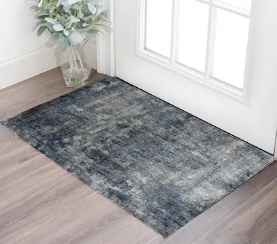 2' X 3' Ivory And Gray Abstract Area Rug
