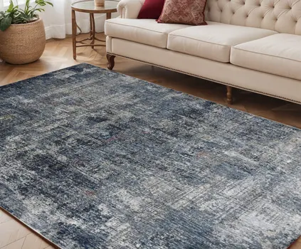 5' X 8' Ivory And Gray Abstract Area Rug