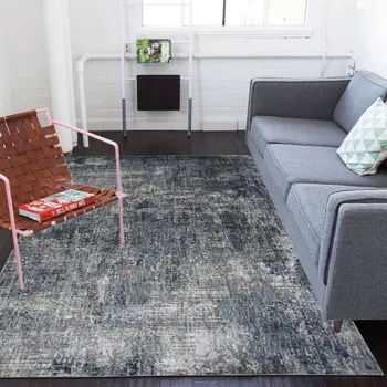 5' X 8' Ivory And Gray Abstract Area Rug