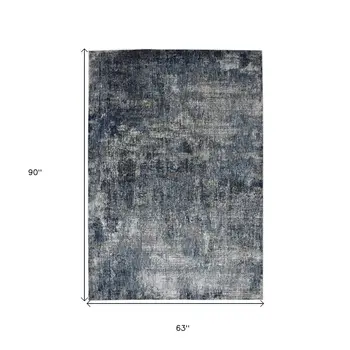 5' X 8' Ivory And Gray Abstract Area Rug