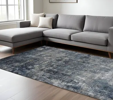 10' X 14' Ivory And Gray Abstract Area Rug