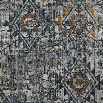 5' X 8' Ivory And Orange Oriental Area Rug