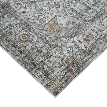 5' X 8' Ivory And Orange Oriental Area Rug