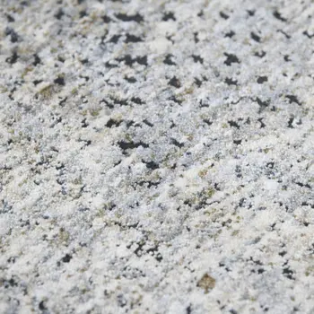8' Ivory Black And Gray Abstract Runner Rug