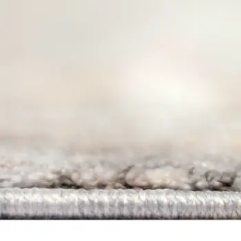 8' Ivory Charcoal And Orange Oriental Runner Rug