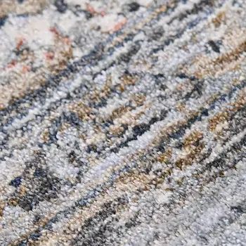 8' X 10' Ivory Charcoal And Orange Oriental Area Rug