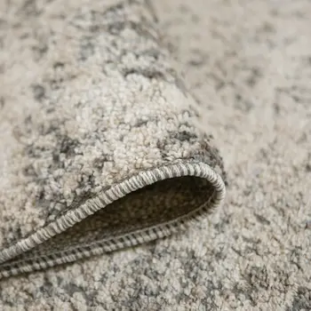 8' Beige Ivory And Gray Abstract Runner Rug