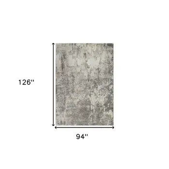 8' X 10' Beige Ivory And Gray Abstract Area Rug