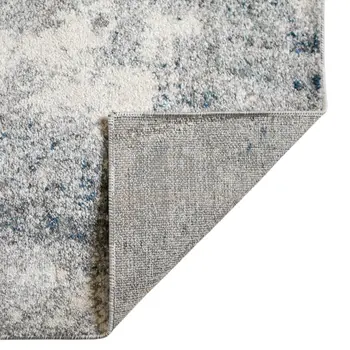 8' Gray And Light Blue Abstract Runner Rug
