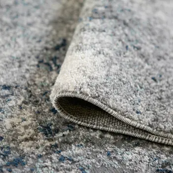 8' Gray And Light Blue Abstract Runner Rug