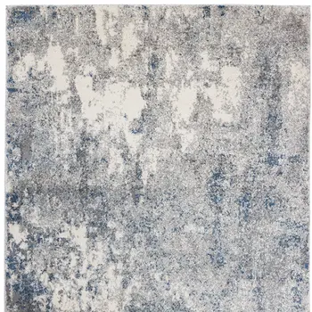 4' X 6' Gray and Light Blue Abstract Power Loom Area Rug