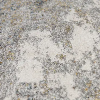 2' X 3' Ivory Blue And Yellow Abstract Area Rug