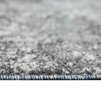 9' X 12' Ivory Blue And Gray Abstract Area Rug
