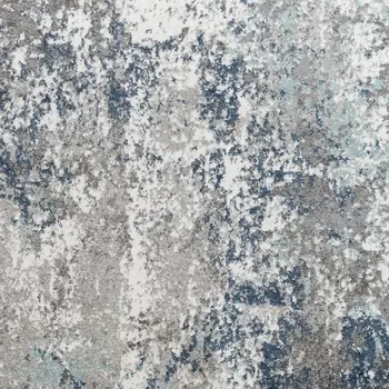 8' X 10' Ivory Blue and Gray Abstract Power Loom Area Rug