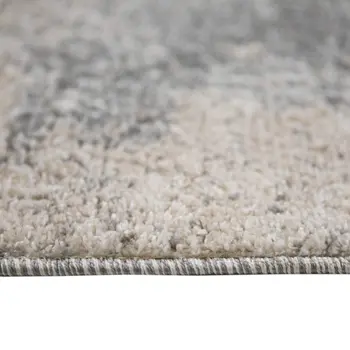9' X 12' Cream and Gray Abstract Power Loom Area Rug