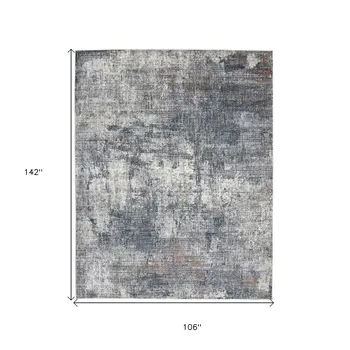 9' X 12' Ivory And Gray Abstract Area Rug