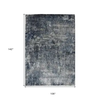 9' X 12' Ivory Black And Gray Abstract Area Rug