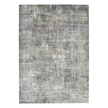 9' X 12' Ivory Gray And Orange Abstract Area Rug