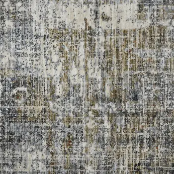 9' X 12' Ivory Gray And Orange Abstract Area Rug
