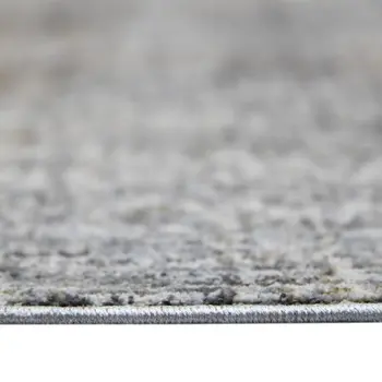 9' X 12' Ivory Gray And Orange Abstract Area Rug