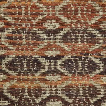 5' X 8' Tan And Red Jute Geometric Flatweave Handmade Area Rug