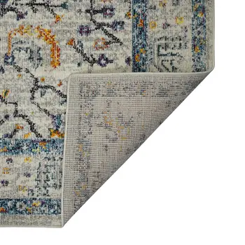 8' Yellow And Ivory Oriental Indoor Outdoor Runner Rug