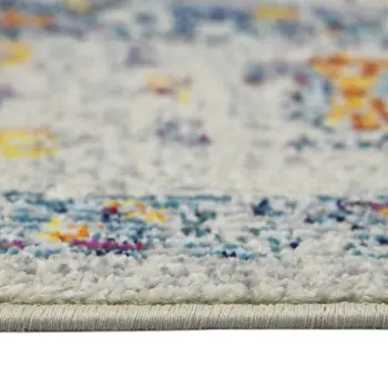 5' X 7' Yellow and Ivory Southwestern Stain Resistant Indoor Outdoor Area Rug