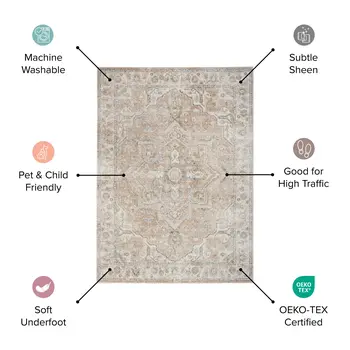 12' Blue And Ivory Abstract Washable Runner Rug