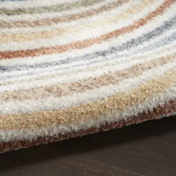 12' Blue And Ivory Abstract Washable Runner Rug