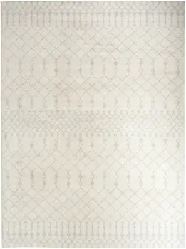 4' X 6' Blue and Ivory Abstract Power Loom Washable Area Rug
