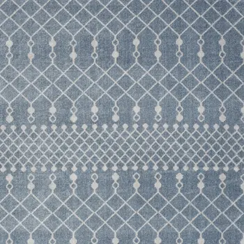 5' X 7' Blue And Ivory Abstract Washable Area Rug