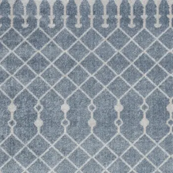 5' X 7' Blue And Ivory Abstract Washable Area Rug