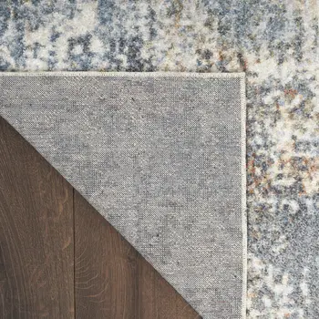 8' Cream Abstract Runner Rug