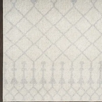 8' X 10' Blue and Ivory Abstract Power Loom Washable Area Rug