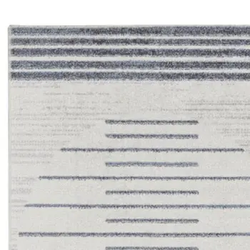 10' Blue And Ivory Geometric Washable Runner Rug