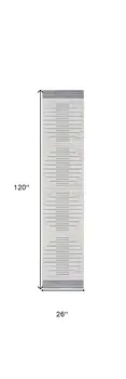 10' Blue And Ivory Geometric Washable Runner Rug