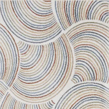 5' X 7' Blue and Ivory Geometric Power Loom Washable Area Rug
