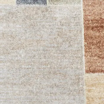 7' X 9' Blue And Ivory Geometric Washable Area Rug