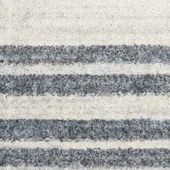 8' X 10' Blue And Ivory Geometric Washable Area Rug