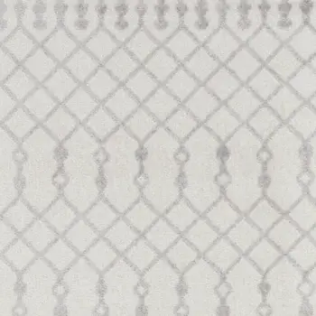 12' Gray And Ivory Moroccan Washable Runner Rug