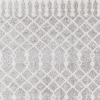 12' Gray And Ivory Moroccan Washable Runner Rug