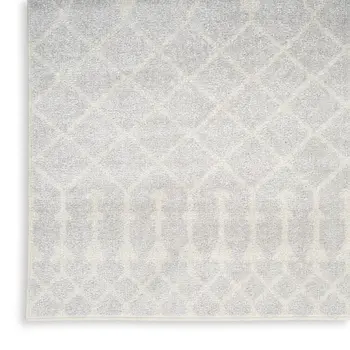 3' X 5' Gray And Ivory Moroccan Washable Area Rug